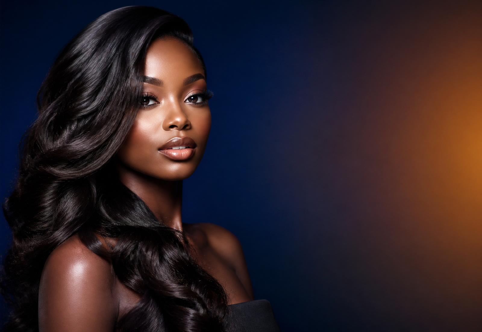Femme aux longs cheveux soyeux — perruques Arnaud Beauté